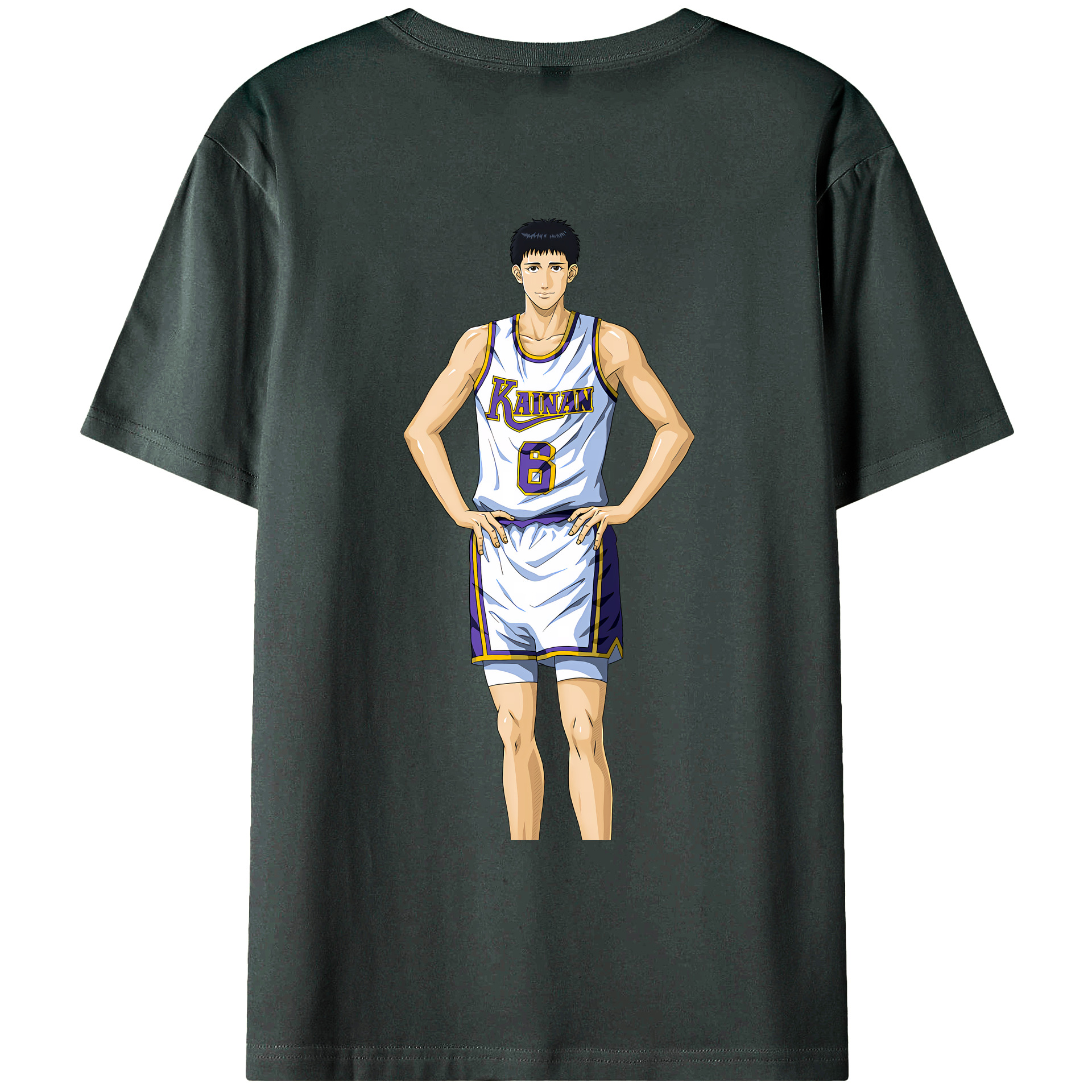 （画像用） SLAM DUNK／スラムダンク 綿100％ メンズ半袖Tシャツ（バックプリント） 通気性